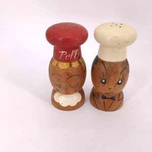 Vintage Salt And Pepper Shakers From Woodpecker Woodware